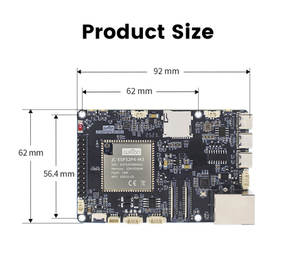 JC-ESP32P4-M3-DEV Desempenho óptimo do ecrã Módulo de ecrã ESP32 da série M com tensão de funcionamento de 5V e interface CSI/DSI/USB2.0